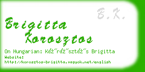 brigitta korosztos business card